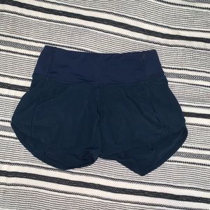 High Rise Speed Up Navy Blue Size 0 Lululemon Shorts 2.5” Inseam
